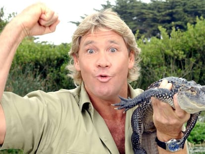 Steve Irwin, especialista en reptiles conocido como "El cazador de cocodrilos"