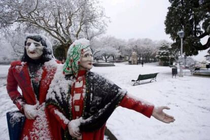 Santiago, esta mañana tras la nevada de ayer.