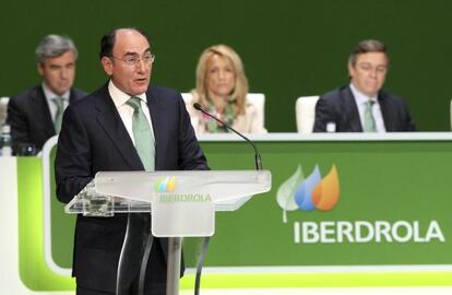 Galán, durante su comparecencia de hoy en la junta de accionistas de Iberdrola.