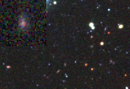 La región del cielo donde explotó la supernova PS1-10afx fotografiada con el telescopio CFHT, en Hawai.