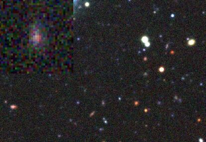 La regi&oacute;n del cielo donde explot&oacute; la supernova PS1-10afx fotografiada con el telescopio CFHT, en Hawai.