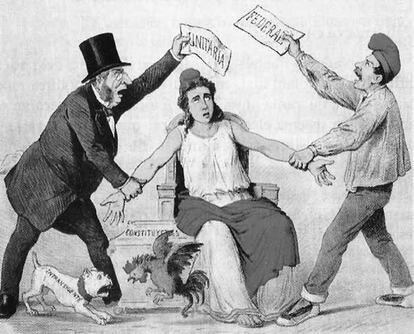 La República Española entre la Federal (representada por José María
de Orense) y la Unitaria (representada por Emilio Castelar).