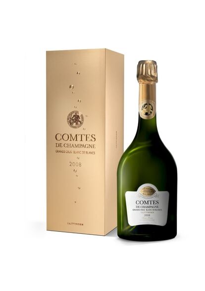 Una añada memorable. Comtes de Champagne Grands Crus Blanc de Blancs 2008, de la 'maison' Taittinger, refleja el mimo y el cuidado máximo que caracteriza la elaboración de este champán, que implica una exclusividad que sólo se logra en producciones limitadas. El año 2008 resume a la perfección las características del clima continental, cálido y frío a la vez, de Reims, y eso se refleja en el vino. Elaborado con chardonnay, presenta un tono dorado y brillante con reflejos verdes. En boca es fresco y complejo. Precio: 205 euros.