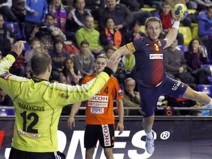 Víctor Tomàs, en un partido de Champions este año. 