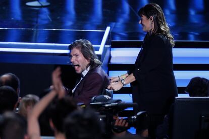 El actor Telmo Irureta se dirige al escenario para recibir el Goya a mejor actor revelación por su trabajo en 'La consagración de la primavera'. 
