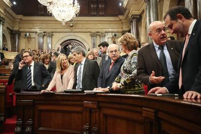 El president Artur Mas amb els membres del Govern.