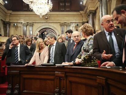 El president Artur Mas amb els membres del Govern. 