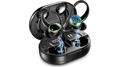 Vista de los auriculares inalámbricos deportivos con descuento en Amazon.