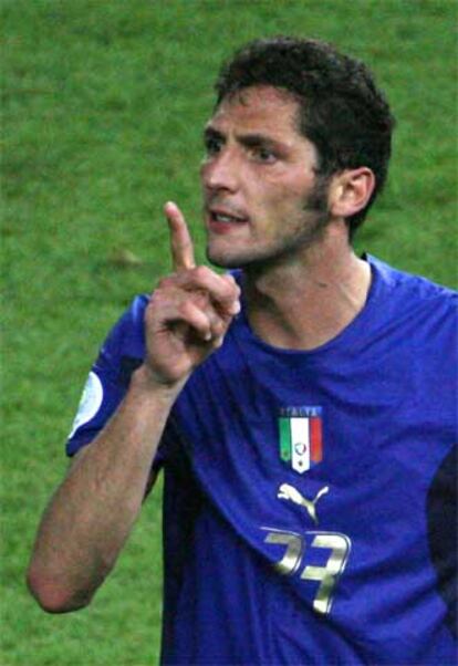 Materazzi, tras la expulsión de Zidane.