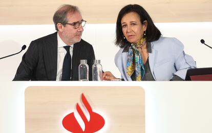 La presidenta del Banco Santander, Ana Botín, y su consejero delegado, Héctor Grisi.