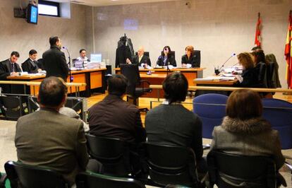 Iñaki González en un momento de su declaración ante el juez en la Audiencia de Vizcaya