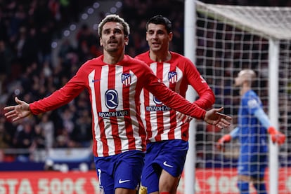 Griezmann celebra el gol que supuso la victoria del Atlético ante el Mallorca (1-0).