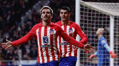 Griezmann celebra el gol que supuso la victoria del Atlético ante el Mallorca (1-0).