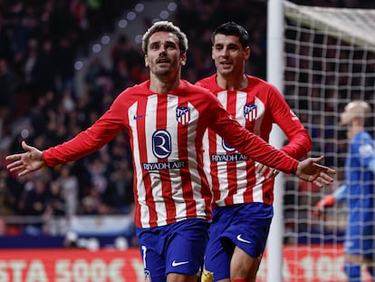 Griezmann celebra el gol que supuso la victoria del Atlético ante el Mallorca (1-0).