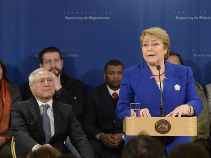 La presidente de Chile, Michelle Bachelet, este lunes en Santiago de Chile.