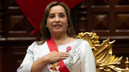 Dina Boluarte en Lima, Perú, el 28 de julio de 2024.