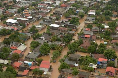 Zona afectada por las intensas lluvias en el municipio de Benito Juárez, el 5 de septiembre