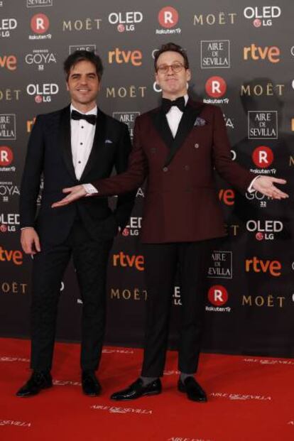 Ernesto Sevilla y Joaquín Reyes en la gala de los Premios Goya, en febrero.