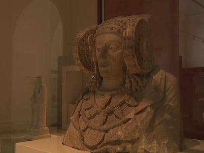 La Dama de Elche, en su vitrina en el Museo Arqueológico Nacional, en Madrid.