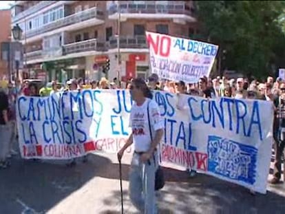 La columna de Vallecas recoge a los "indignados" del este de Madrid