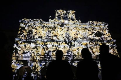 Proyecciones de luz sobre la Plaza Mayor de Salamanca.