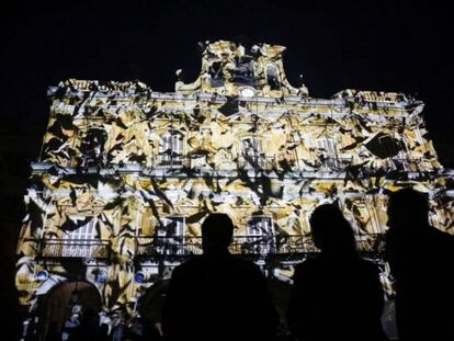 Proyecciones de luz sobre la Plaza Mayor de Salamanca.