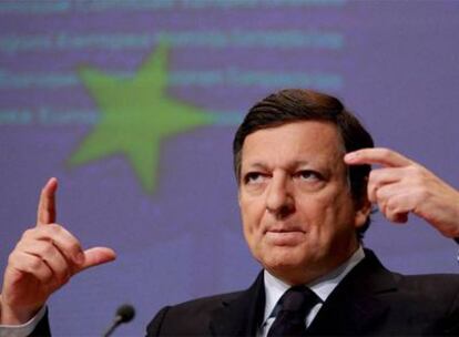 José Manuel Durão Barroso durante la conferencia de prensa, ayer en Bruselas.