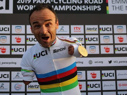 Ricardo Ten, tras su victoria en el último Mundial de ciclismo.