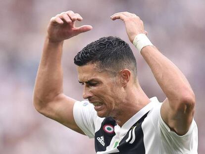 Cristiano Ronaldo durante un partido con la Juventus