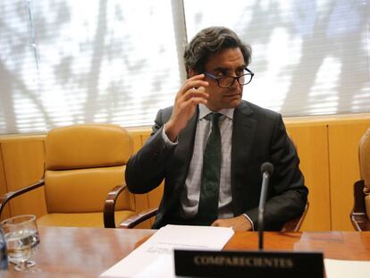 Juan Jos&eacute; G&uuml;emes, durante su comparecencia en la Asamblea de Madrid. 