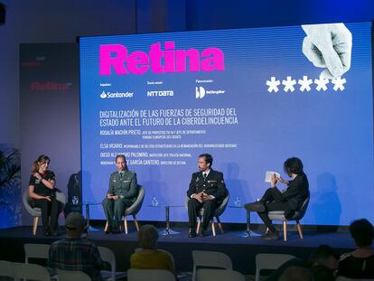 Imagen de la participación de tres agentes de las fuerzas de seguridad en el evento de Retina celebrado el martes pasado en Madrid.