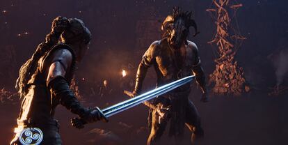 Un momento de un combate en 'Hellblade II'.