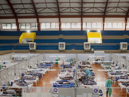 Hospital de campanha de Santo André, em São Paulo.