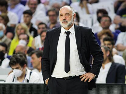 Pablo Laso, durante el partido de las semifinales de la Liga ACB contra Baskonia.