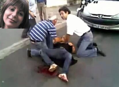 Neda Agha-Soltan, una joven iraní de 26 años, momentos antes de morir tras ser disparada en el pecho.