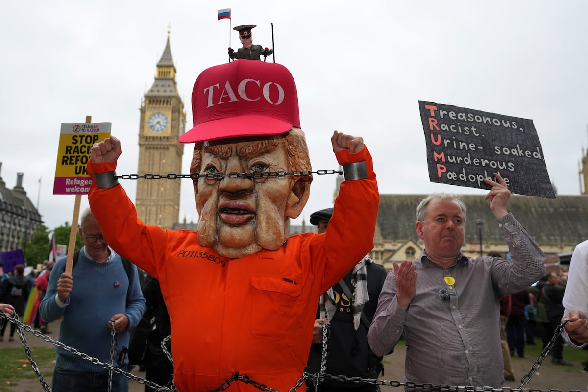 “No eres bienvenido”: miles de manifestantes toman el centro de Londres para rechazar la presencia de Trump