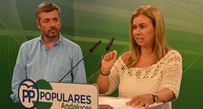 La diputada Teresa Ruiz Sillero, durante la presentaci&oacute;n de las conclusiones del PP.