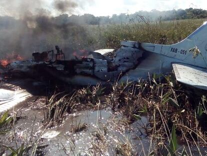 La avioneta accidentada en Bolivia en la que fallecieron los dos tripulantes y los cuatro pasajeros.