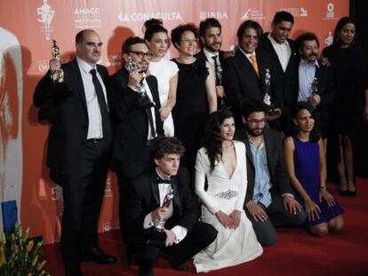 Los integrantes de la película 'Güeros' en los Ariel 2015.
