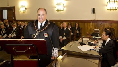 Fernando de Rosa durante su toma de posesi&oacute;n como presidente de la Audiencia de Valencia.