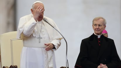 El papa Francisco en la audiencia general de este miércoles celebrada en la plaza de San Pedro, en el Vaticano.