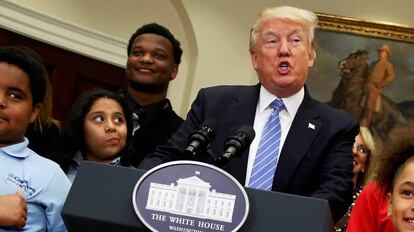 Donald Trump, presidente de los EE UU, este miércoles en la Casa Blanca.