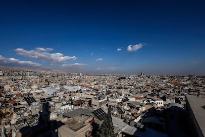 Vista de la ciudad de Damasco desde uno de los minaretes de la Mezquita de los Omeyas.