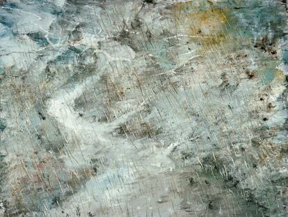 'El diluvio', una de las obras de la serie de pinturas blancas de Miquel Barceló creada entre 1988 y 1990, cuando viajó al Sáhara, Níger y los Alpes suizos para pintar el hielo y la nieve.
