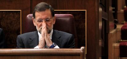 El nuevo presidente del Gobierno, Mariano Rajoy, en el debate de investidura.