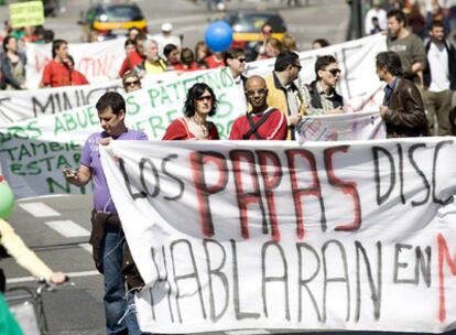 Manifestación por la custodia compartida en el centro de Barcelona.