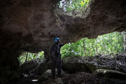 cueva Garra de Jaguar, cerca de Playa del Carmen, Quintana Roo, por el que pretende pasar el tramo 5 del Tren Maya