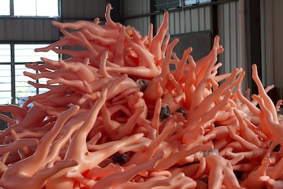 Estampa de una fábrica de muñecas hinchables en China en 2012.