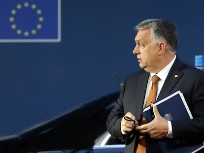 El primer ministro húngaro, Viktor Orbán, a su llegada al Consejo Europeo en Bruselas, en octubre de 2021.