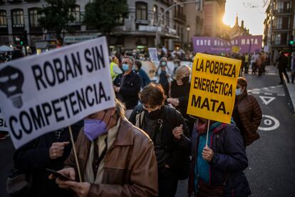 Manifestación contra la pobreza energética, en una imagen de archivo.